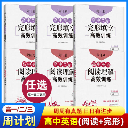 周计划.小学语文文阅读强化训练+中学名著阅读高效训练+高中英语阅读理解高效训练 商品图3