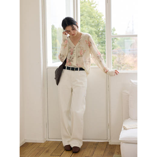 花卉满印印花针织开衫 商品图1