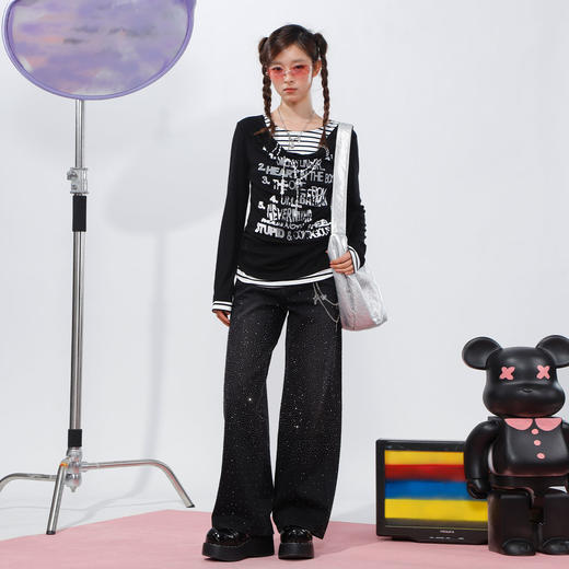 辣妹亚文化假两件T恤-纪念日百货门店同款169646659 商品图2