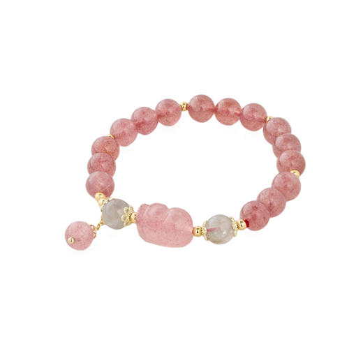 三彩2026新款国风草莓晶灰月光能量手串禅意小众通勤简约招好感女 商品图1