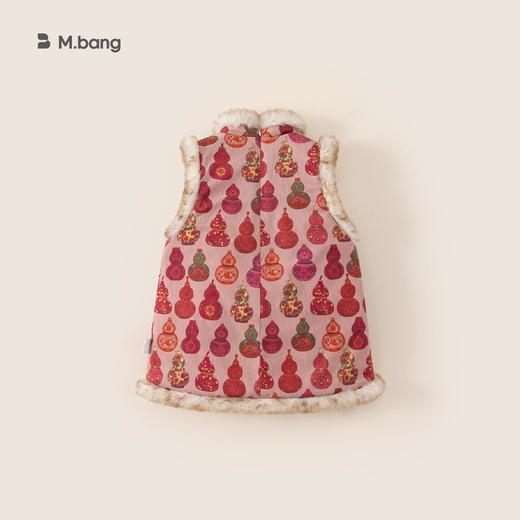 宥宝童装女童连衣裙国风无袖小童背心裙绗棉保暖毛毛儿童裙子 商品图3