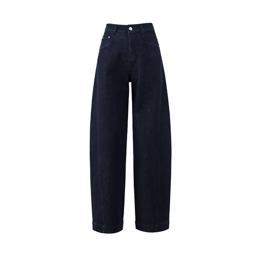 雀说防掉色牛直筒阔腿裤女弯刀宽松镰刀裤2025新款时髦显瘦香蕉裤子ALW52122 商品图1