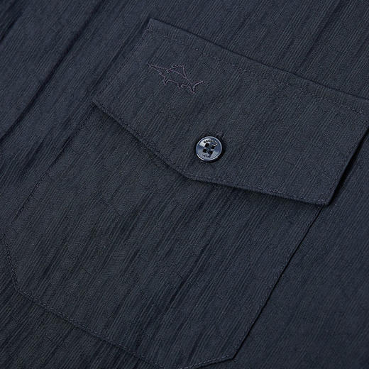 【莱赛尔】德鲨藏青色长袖衬衫男青年休闲上衣服男装衬衣 商品图3