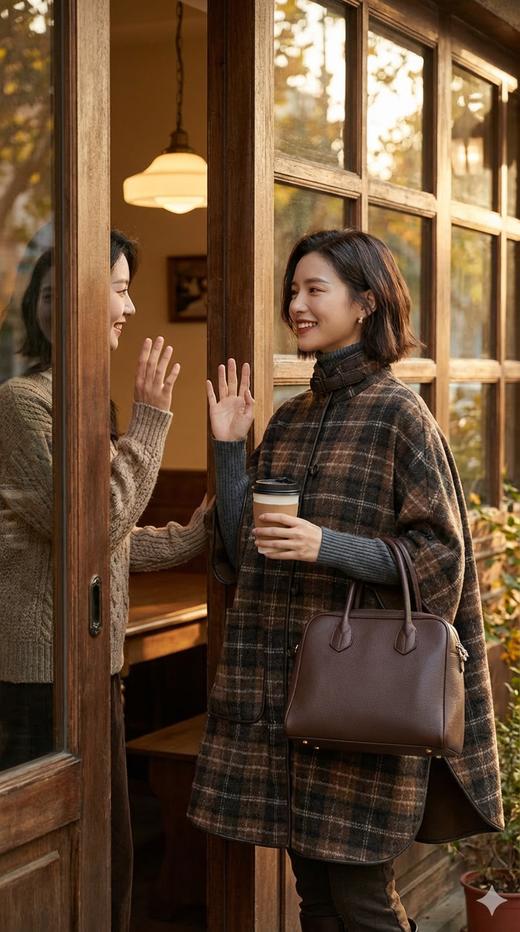 Anica HN 立领斗篷双面手工大衣 商品图7