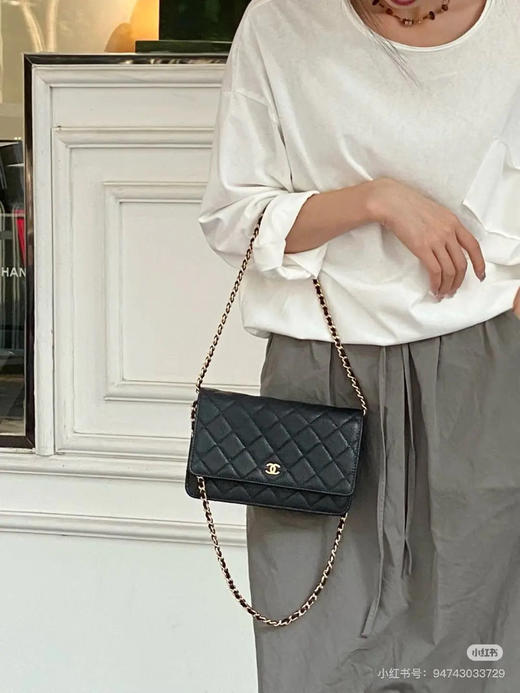 Chanel 黑金 荔枝纹牛皮 woc 链条包 商品图2