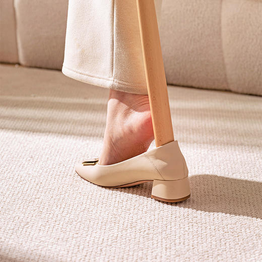 摩登主妇鞋拔子长柄款家用穿鞋神器老年人孕妇实木鞋抽便捷提鞋器 商品图4
