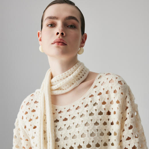 PALUOPO/PL 100%山羊绒 羊绒围巾ET2F8129R约重115g 配饰帕罗 商品图4