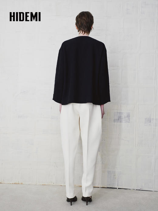 HIDEMI 粗花呢圆领开衫外套 商品图4