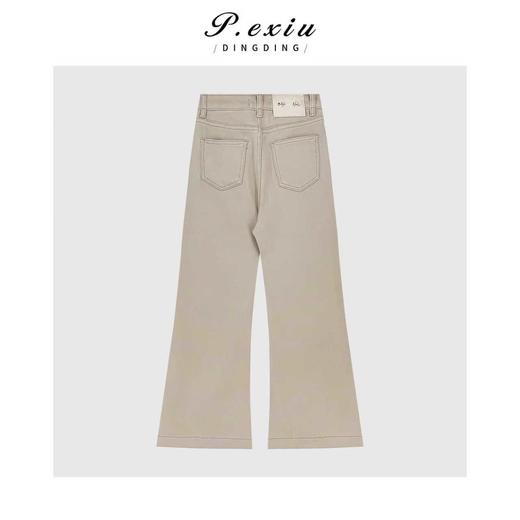 A008潘依绣丁丁宠粉气质显瘦百搭磨绒厚款微喇牛仔休闲裤Q488851 商品图1