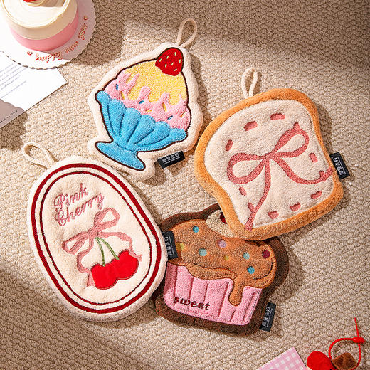 摩登主妇擦手毛巾挂式可爱高颜值不易发臭吸水厨房卫生间擦手神器 商品图3