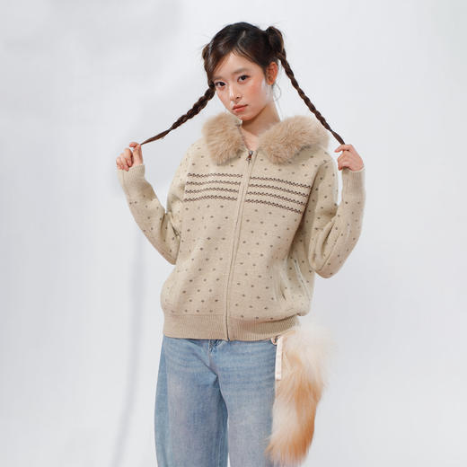 针织绵羊绒毛毛开衫-纪念日百货门店同款169605443 商品图0