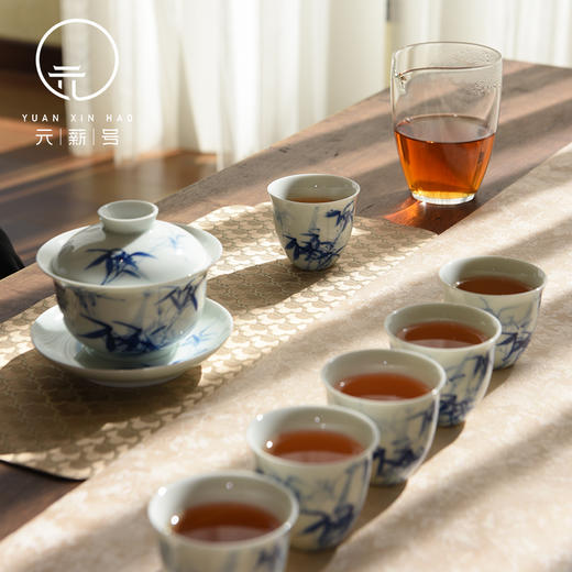 景德镇手绘青花竹子盖碗茶具套组【首发】 商品图2