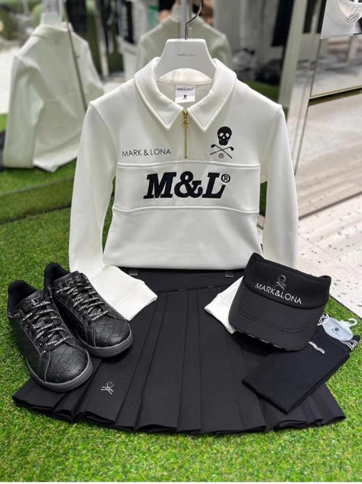 M&L家新款女士半拉链长袖上衣来了！超经典款式，半拉链翻领设计，不同场合都可以轻松搭配。内里磨毛功能面料，保暖舒适，撞色绣花及金色拉链让整体风格极其减龄！polo领斯文又时髦！ 商品图1