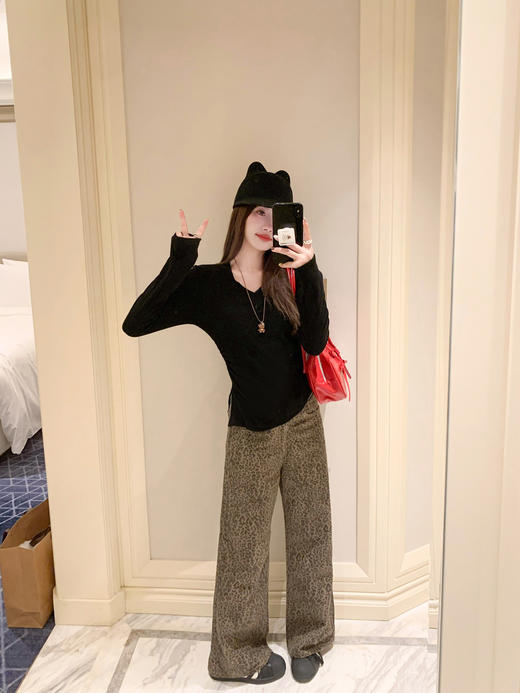 <曾小咸推荐>2.14现货秒杀 ！微信超特价！复古豹纹直筒牛仔裤 日常199.99 立减110 秒杀89.99！！ 商品图12