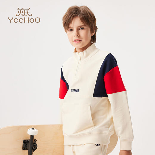 【英氏】【110-175】男童立领拼接卫衣 商品图3