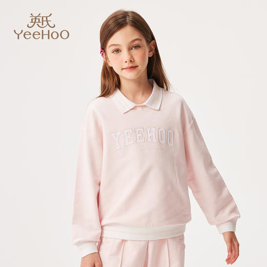 【英氏】【110-175】男女童春秋长袖polo领卫衣 商品图3