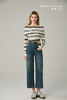 条纹一字领修身上衣 商品缩略图5