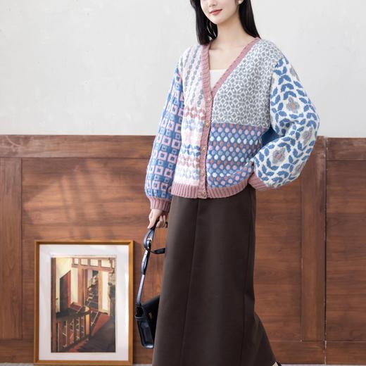 苏苏姐家亮青V领开衫手工diy棒针编织上衣外套毛线团材料包 商品图3