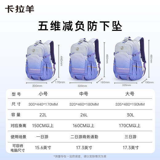 【考拉抱抱包】卡拉羊5维减负防下坠机能双肩包大容量书包CX5536 商品图8