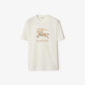 BURBERRY 巴宝莉 男士马术骑士徽标印花渐变棉质圆领短袖T恤 白色 8119014 B7078