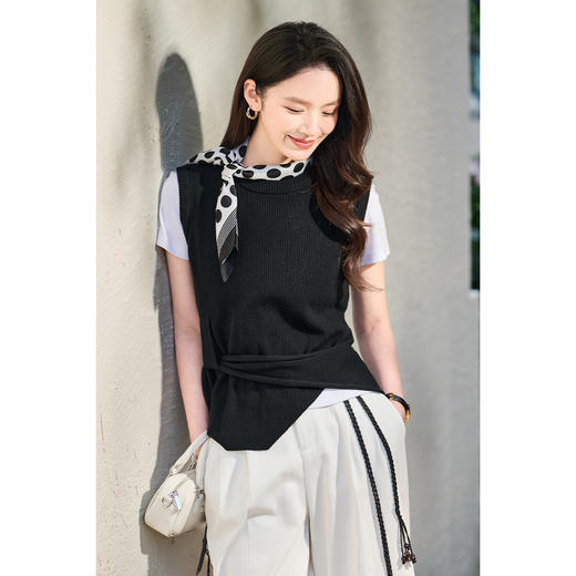 米思阳【纯羊毛针织背心】2026春季新款时尚简约百搭外搭上衣2118 商品图0