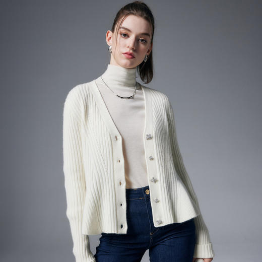 【咕咕同款】PALUOPO/PLV领女开衫ET23997R/约重350g帕罗 商品图3