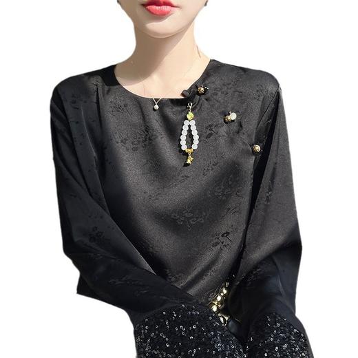 【新中式国风亮片衬衫】春夏新款 女装时尚感名媛风洋气亮片衬衣 商品图4