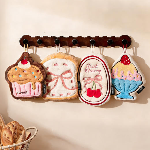 摩登主妇擦手毛巾挂式可爱高颜值不易发臭吸水厨房卫生间擦手神器 商品图1