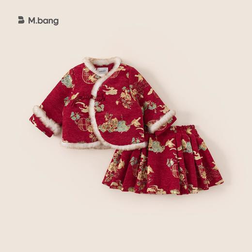 邦选童装儿童套装裙中国风绣花外套百褶半身裙小童两件套女童年服 商品图2