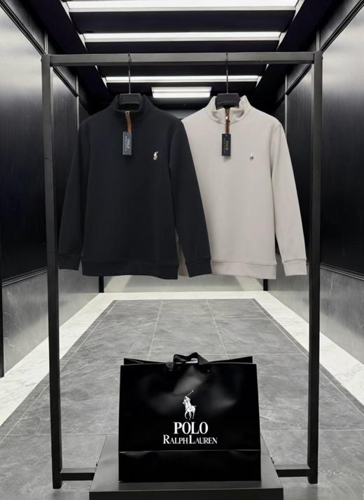 F020231新款2026马年双面麂皮绒拼接秋冬男士半拉链卫衣 商品图0