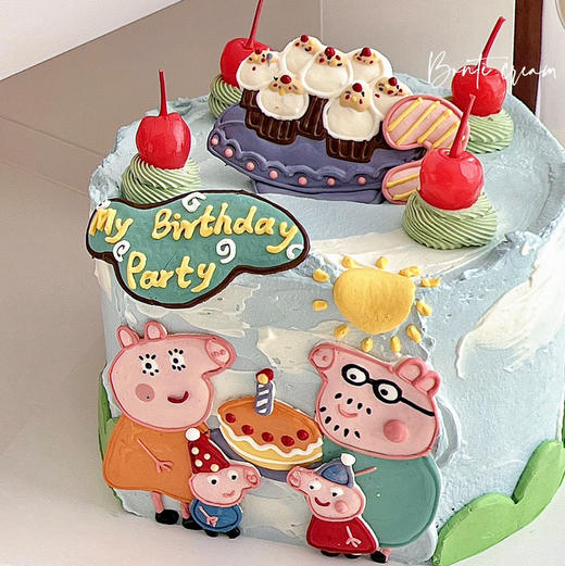 小猪佩奇手绘蛋糕 商品图2