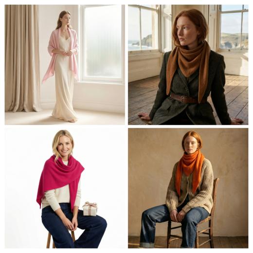 PALUOPO/PL 100%山羊绒三角围巾/ET2F8259R/约重120g 配饰帕罗 商品图1