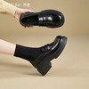 西遇厚底乐福鞋女鞋2026春季新款英伦风JK小皮鞋软面黑色通勤单鞋V0166239 商品缩略图0