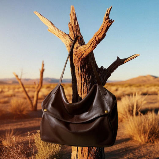 雀说 单肩真皮大包欧美风软皮托特包简约休闲女包2957 商品图3