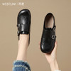 西遇乐福鞋女2026春季新款英伦风布洛克小皮鞋复古软底一脚蹬单鞋V0166237 商品缩略图2