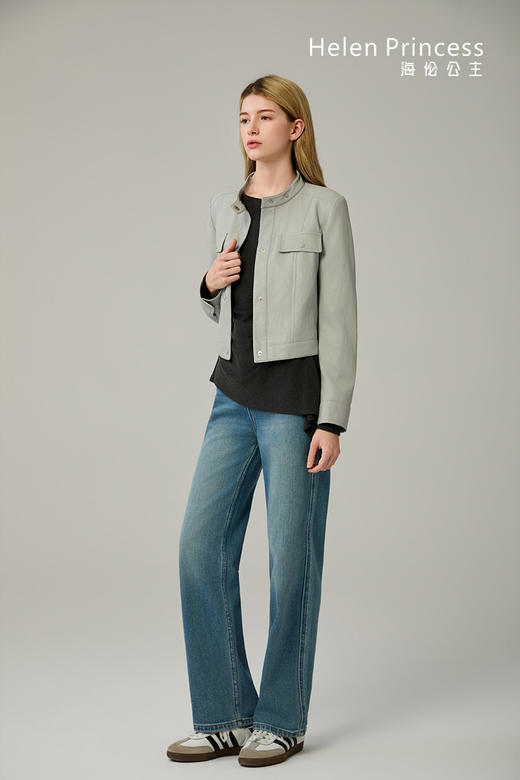 小立领正肩PU皮衣 商品图2