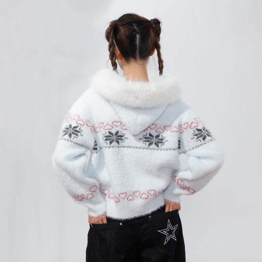 柔软毛领连帽开衫毛衣-纪念日百货门店同款169094348 商品图2