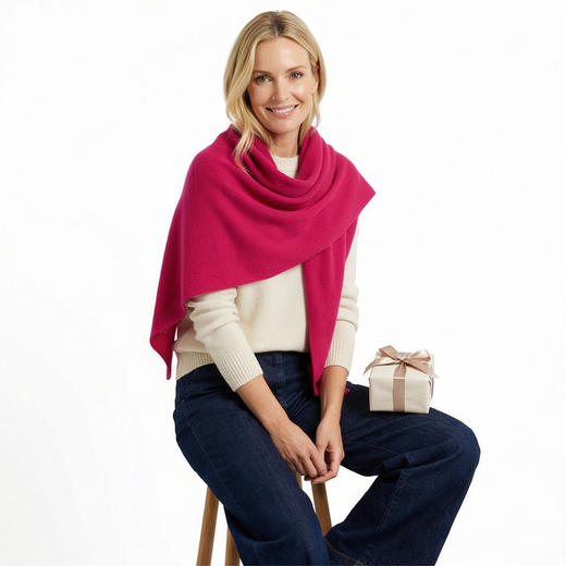 PALUOPO/PL 100%山羊绒三角围巾/ET2F8259R/约重120g 配饰帕罗 商品图8