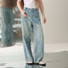谜底直筒牛仔裤长裤2026年春季新品渐变复古后腰橡筋女261MJ0234 商品缩略图0