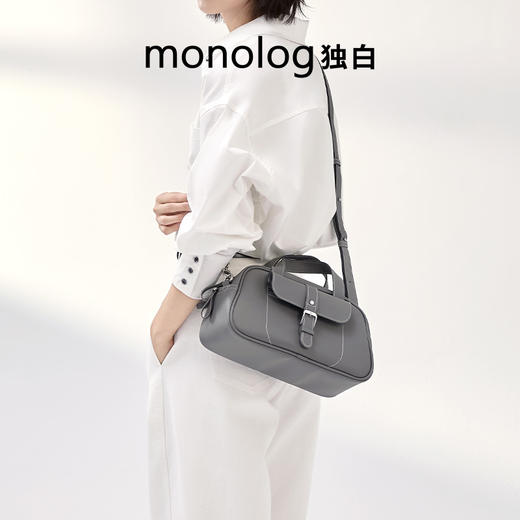 【全皮枕头包】独白X卡拉羊多功能全皮防盗单肩斜挎枕头包D4029/L 商品图7