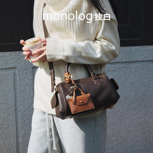 独白X卡拉羊 挂耳波士顿包优雅精致单肩斜挎手拎女包密语系列 D4201 商品图1