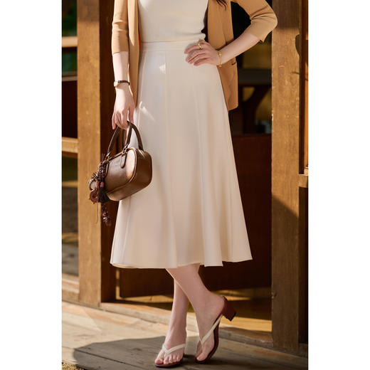 八片立裁鱼尾裙 走路带风的优雅半身裙 久坐/大步走都不束缚 全天舒适 米思阳2026春新款高腰通勤优雅八片式分裁半身裙女5844 商品图5