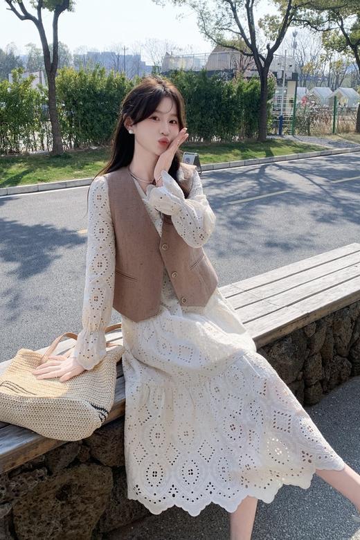 Le Malene 超好看减龄马甲蕾丝连衣裙套装 22429 商品图0