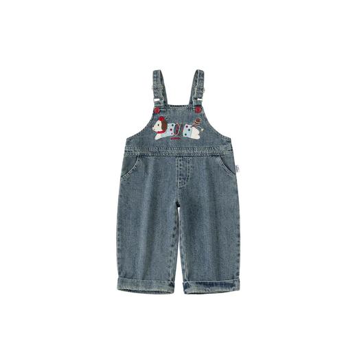 邦选湖州织里童装女童裤子儿童背带裤春季新品可爱中小童牛仔长裤 商品图4