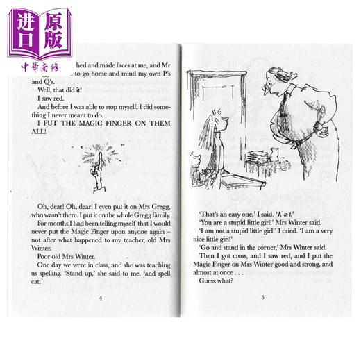 预售 【中商原版】the magic finger 魔法手指 英文原版 Roald Dahl罗尔德达尔 560L 7-12岁  经典儿童文学著作 课外阅读 可搭查理和巧克力工厂夏洛的网 商品图2