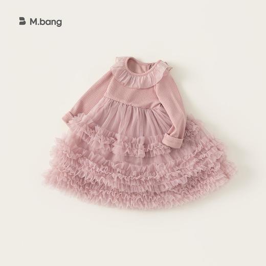 宥宝童装女童连衣裙春季新品儿童长袖蛋糕裙公主裙网纱小童裙子 商品图1