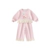 宥宝童装女童套装春季新品粉色花边拼接卫衣宽松休闲裤儿童两件套 商品缩略图4