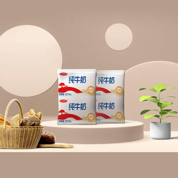 三元小福纯牛奶整箱227ml*16包 枕包 营养早餐伴侣 整箱送礼 /水饮冲调 /常温奶 /基础牛奶 商品图1