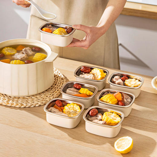 摩登主妇316L不锈钢冻汤分装盒食品级糙米杂粮高汤冰箱冷冻保鲜盒 商品图3