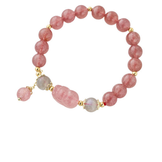 三彩2026新款国风草莓晶灰月光能量手串禅意小众通勤简约招好感女 商品图3